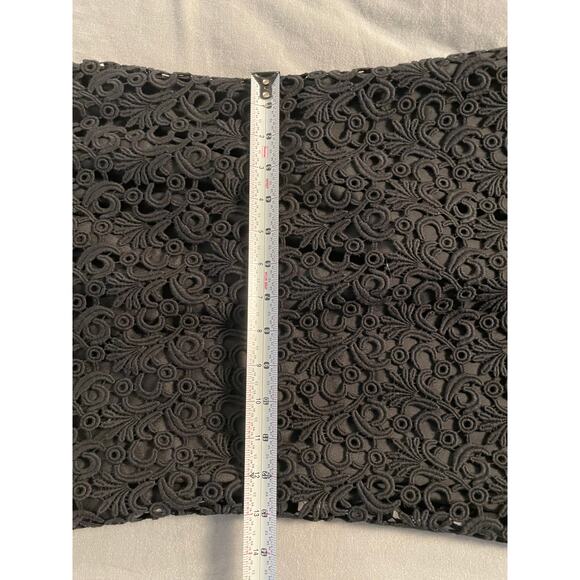 Bo.Bo BorgeoiseBoheme Black Applique Overlay Short Sleeve Dress SZ Small - Picture 2 of 9